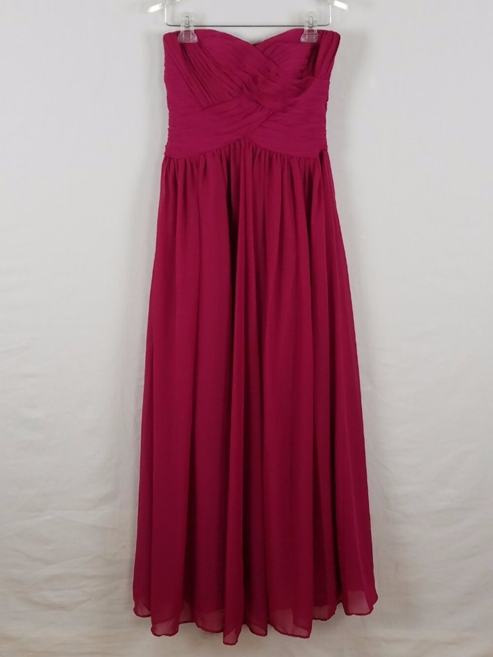 JS COLLECTIONS long length Strapless dark pink Primrose Empire Waist Dress Sz 2